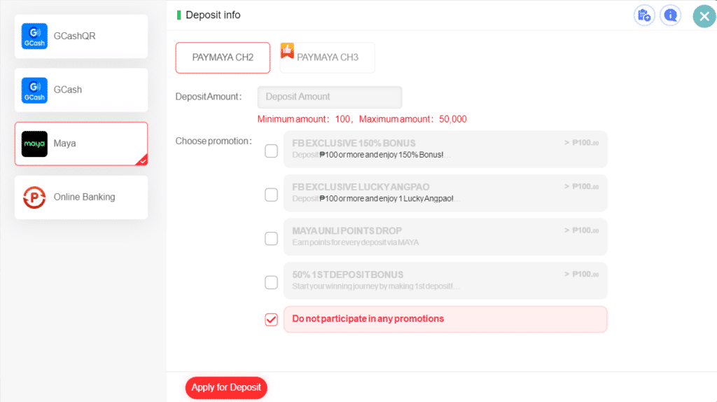 parebet deposit